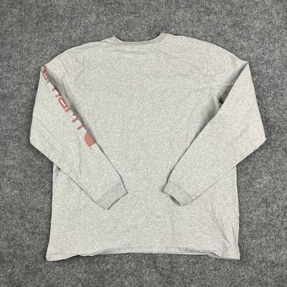 Carhartt Shirt Youth XL Gray Long Sleeve Logo Graphic Original Fit Boys Tee - Picture 6 of 7